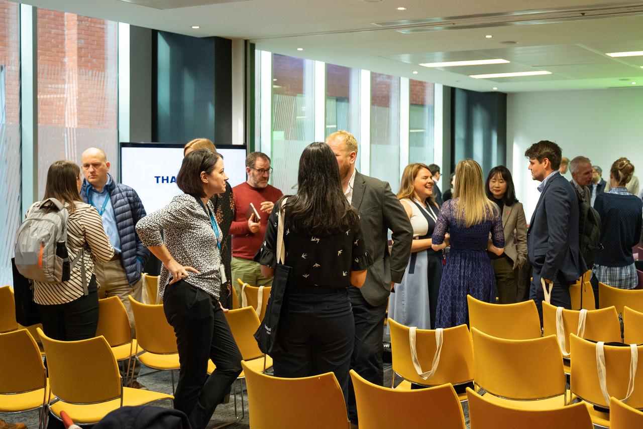 Event at Citylabs 1.0 People talking at event space Citylabs 1.0