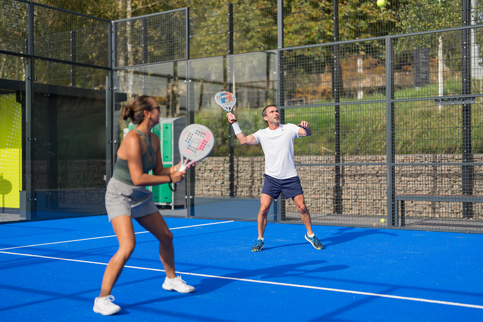 Pure Padel two people playing padel at alderley park