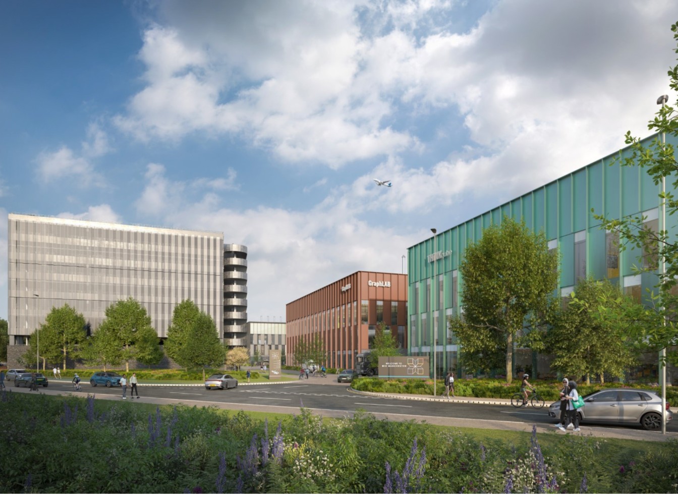 Mix Mcr CGI graphlab and think cube cgi of graph lab and think building at mix manchester with plane in sky