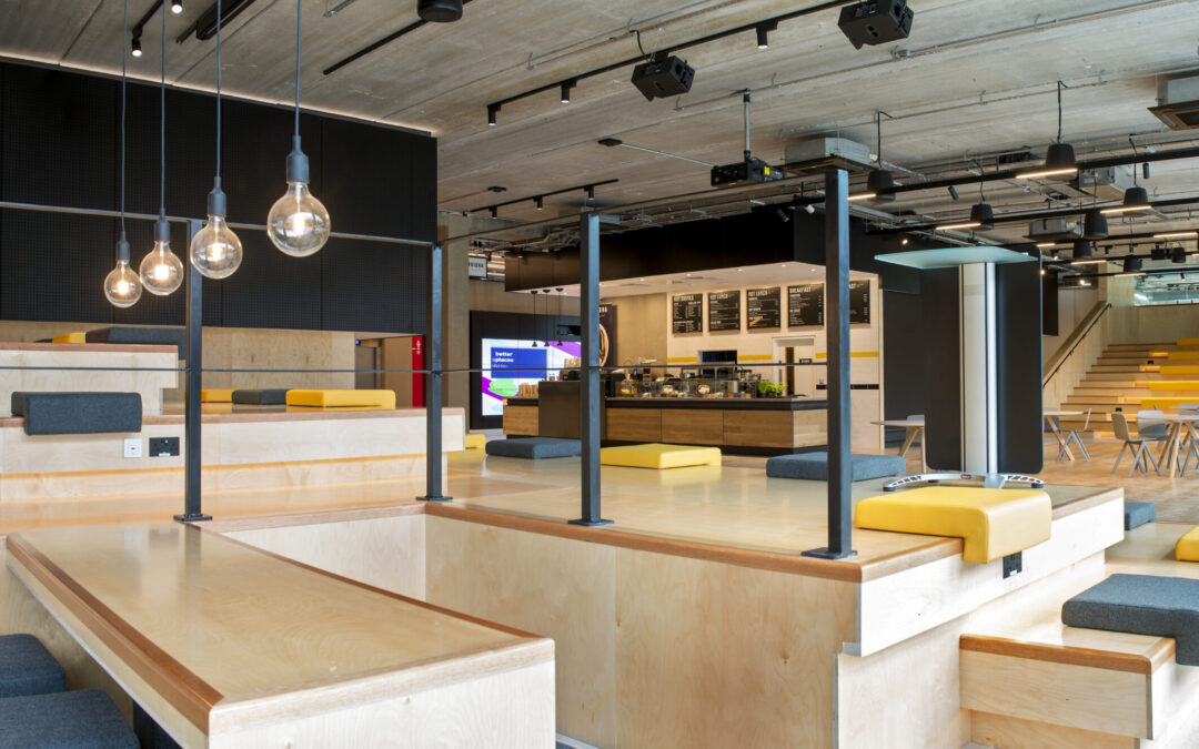 bright building open socializing space